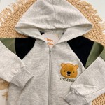 Inverno 2025 - Conj. Jaqueta Little Dude e Calça em Moletom - Preto e Mescla