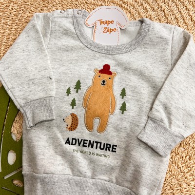 Inverno 2025 - Conj. Blusão Adventure The World e Calça em Moletom - Mescla