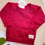  Inverno 2025 - Conj. Blusa com Gola em Lese e Legging Baby Bear -Vermelho