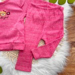 Inverno 2025 - Conj. Blusa Cute Girl e Calça em Plush Canelado - Pink