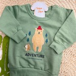 Inverno 2025 - Conj. Blusão Adventure The World e Calça em Moletom - Verde