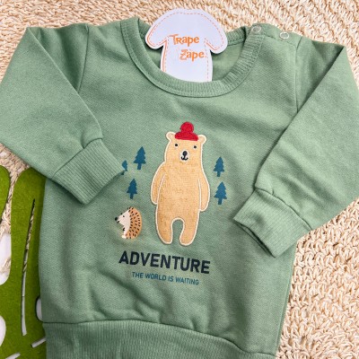 Inverno 2025 - Conj. Blusão Adventure The World e Calça em Moletom - Verde