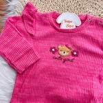 Inverno 2025 - Conj. Blusa Cute Girl e Calça em Plush Canelado - Pink