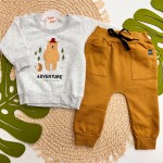 Inverno 2025 - Conj. Blusão Adventure The World e Calça em Moletom - Mescla