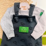 Inverno 2025 - Conj. Blusa Manga Longa Play Car e Jardineira Little Boy - Chumbo