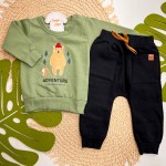 Inverno 2025 - Conj. Blusão Adventure The World e Calça em Moletom - Verde