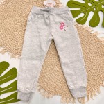 Inverno 2025 - Conj. Jaqueta Floral com Capuz e Calça em Moletom - Mescla e Rosa