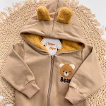 Inverno 2025 - Conj. Jaqueta Bear com Capuz e Calça em Moletom - Areia