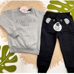 Inverno 2025 - Conj. Casaco "My Favorite Bear" e Calça em Moletom - Mescla