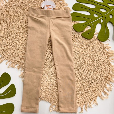 Inverno 2025 - Conj. Casaco Floral com Laço e Legging - Areia e Rosa