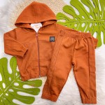 Inverno 2025 - Conj. Jaqueta com Capuz e Calça Boys - Ferrugem
