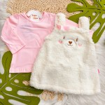Inverno 2025 - Conj. Blusa e Salopete Ursinha do Amor - Off White