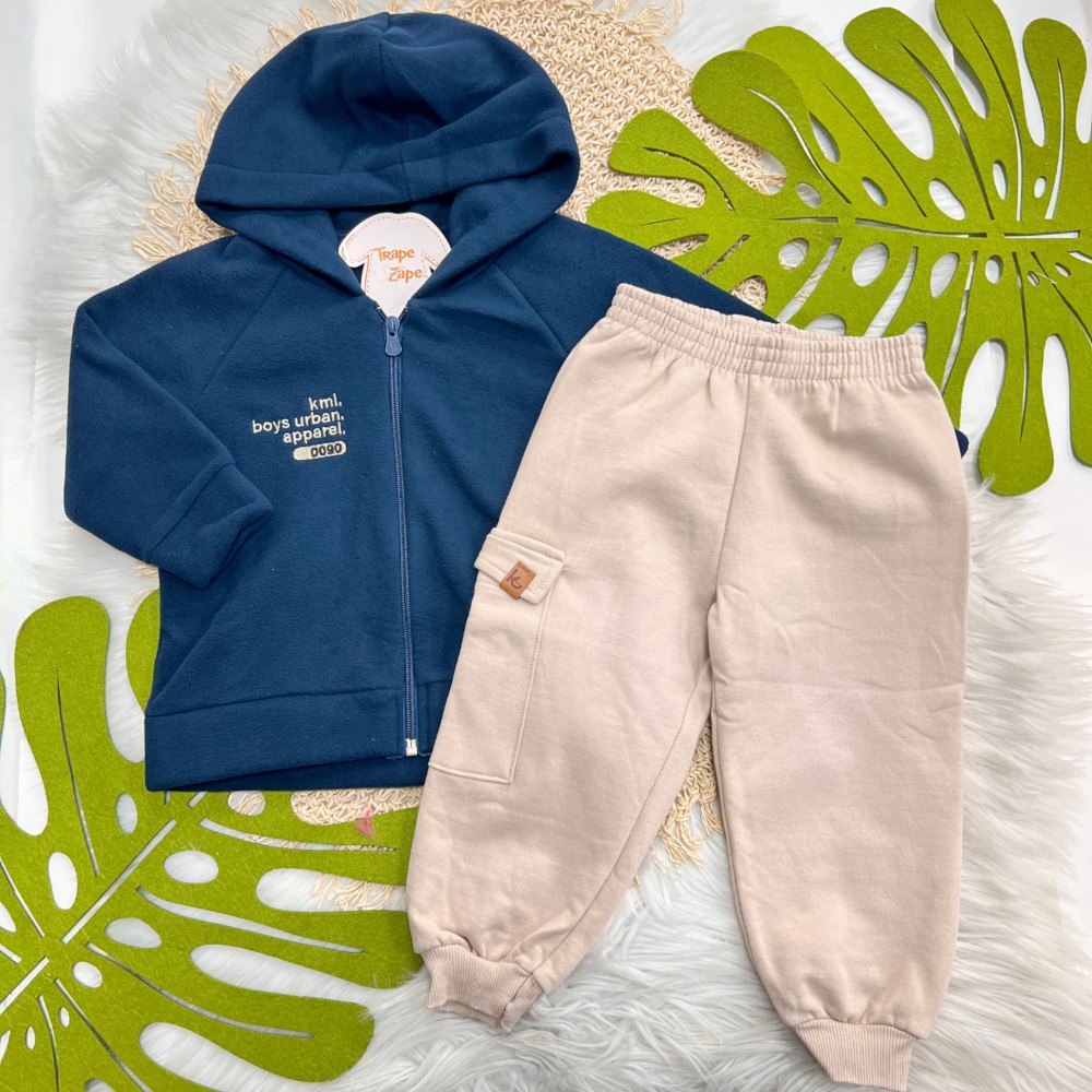 Inverno 2025 - Conj. Jaqueta com Capuz e Calça Boys Urban - Marinho