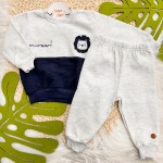 Inverno 2025 - Conj. Blusão e Calça Lion Roar! - Mescla e Marinho