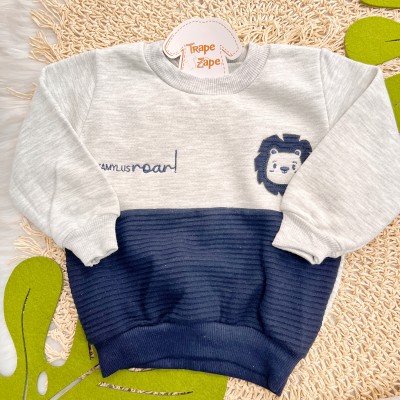 Inverno 2025 - Conj. Blusão e Calça Lion Roar! - Mescla e Marinho