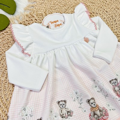 Inverno 2025 - Vestido Teddy sweet Rosa