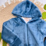 Inverno 2025 - Conj. Jaqueta Pelinho Dinos e Calça em Moletom - Azul