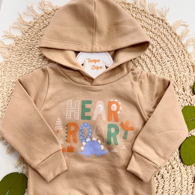 Inverno 2025 - Conj. Blusão com Capuz Hear Roar e Calça Dinos - Areia