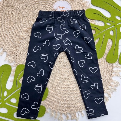 Inverno 2025 - Conj. Blusão Lovely Mood e Legging Corações - Areia e Preto