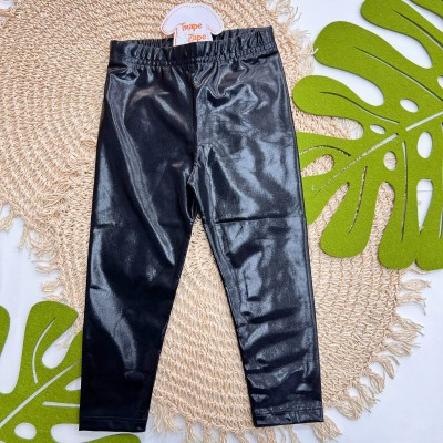 Inverno 2025 - Conj. So Chic Blusa Gola e Babados e Calça Brilhante - Rosa e Preto