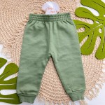  Inverno 2025 - Conj. Baby Dinos! Casaco em Plush Com Capuz e Calça Moletom - Verde