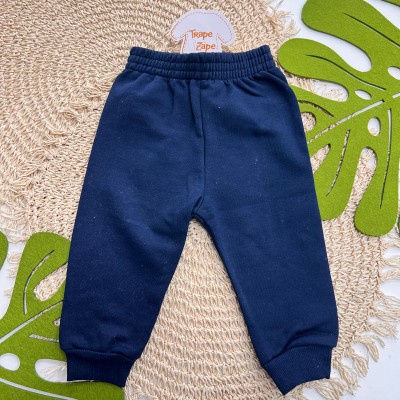 Inverno 2025 - Conj. Jaqueta com Capuz Dinos e Calça em Moletom - Mescla e Marinho