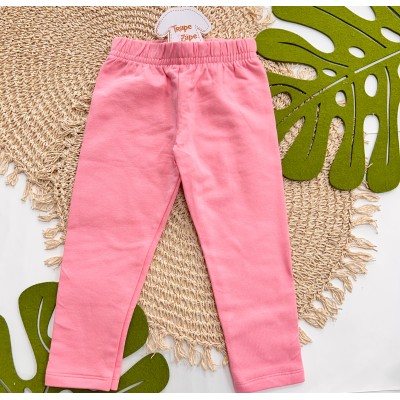 Inverno 2025 - Conj. Colete em Plush com Capuz, Blusa "So Huggable" e Legging - Rosa