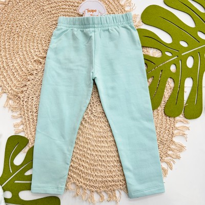 Inverno 2025 - Conj. Colete em Plush com Capuz, Blusa "So Huggable" e Legging - Verde Água