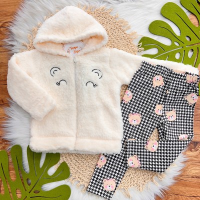 Inverno 2025 - Conj. Jaqueta em Soft e Legging Ursinhas - Off White