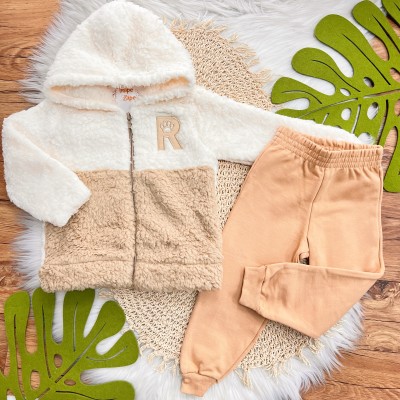 INVERNO 2025 - Conj. Jaqueta "R" em Soft e Calça em Moletom - Areia
