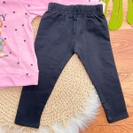 Inverno 2025 - Conj. Blusa Manga Longa Ursinha de Gorro e Calça Legging - Rosa