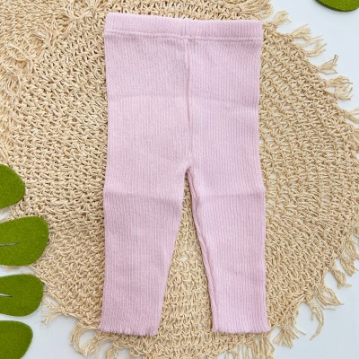 Conjunto Casaco de Linha e Calça Canelada - Rosa e Cinza