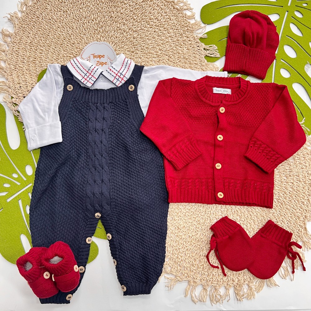  Kit Algodão Doce - Azul Marinho e Vermelho