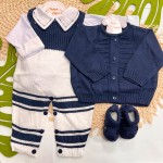 Kit Mauricinho - Azul Marinho Gola Linha e Asterisco 