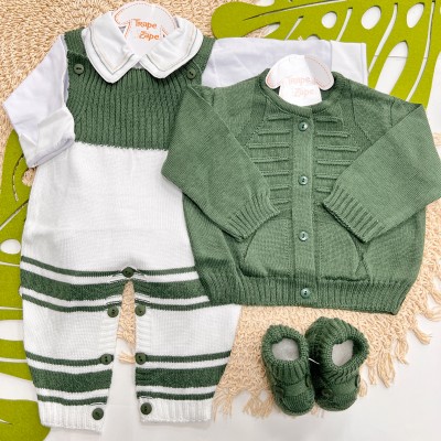 Kit Mauricinho - Verde Gola Linhas
