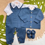 Kit Mauricinho - Azul Jeans Gola Ursinho Vies e Ramo