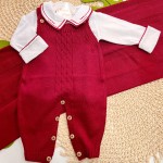 Saída de Maternidade Sam - Vermelho Gola Bolinhas