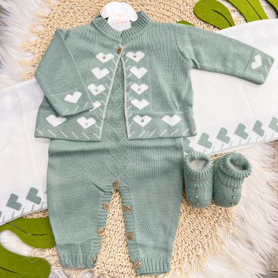 Saída de Maternidade Love- branca com verde