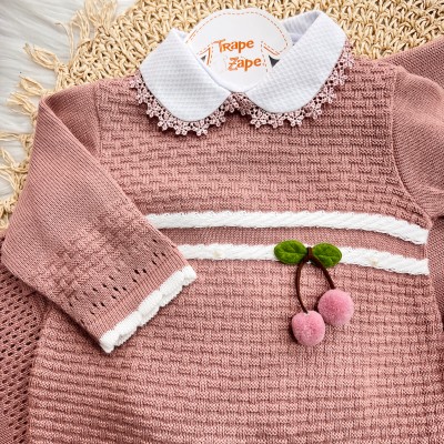 Saída de Maternidade Cerejinha - Rosê Manta Coração Dois Laços