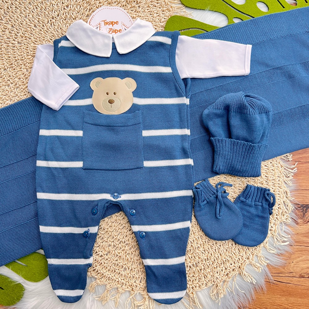 Saída de Maternidade Theodoro - Azul Jeans