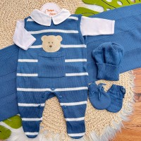 Saída de Maternidade Theodoro - Azul Jeans