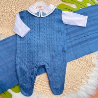 Saída de Maternidade Théo - Azul Jeans