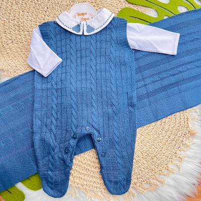 Saída de Maternidade Théo - Azul Jeans