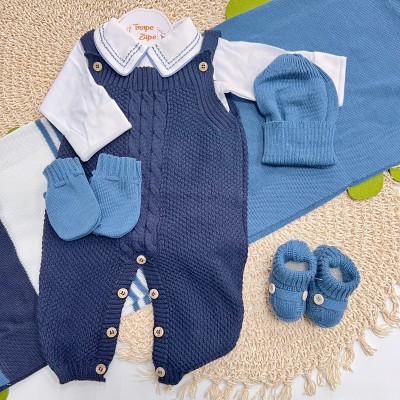 Saída de Maternidade Taylor - Marinho e Azul Jeans