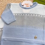 Saída de Maternidade Âncora- Azul Bebê com Cinza