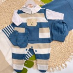  Saída Maternidade Theodoro - Azul Jeans e Bege