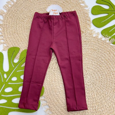  Inverno 2025 - Conj. Blusa Lese Gola Bordada e Calça Montaria - Areia e Bordô