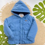Inverno 2025 - Jaqueta Acolchoada Suedine com Capuz - Azul Jeans