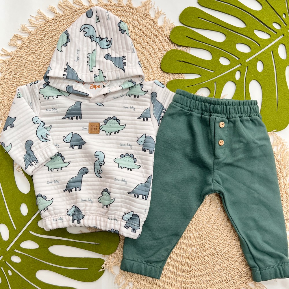 Inverno 2025 - Conj. Blusão Babys Dinos e Calça Saruel - Verde