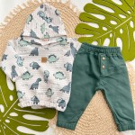 Inverno 2025 - Conj. Blusão Babys Dinos e Calça Saruel - Verde